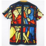 Black Church Catheral Stained Glass Short Sleeves Mens T-Shirt